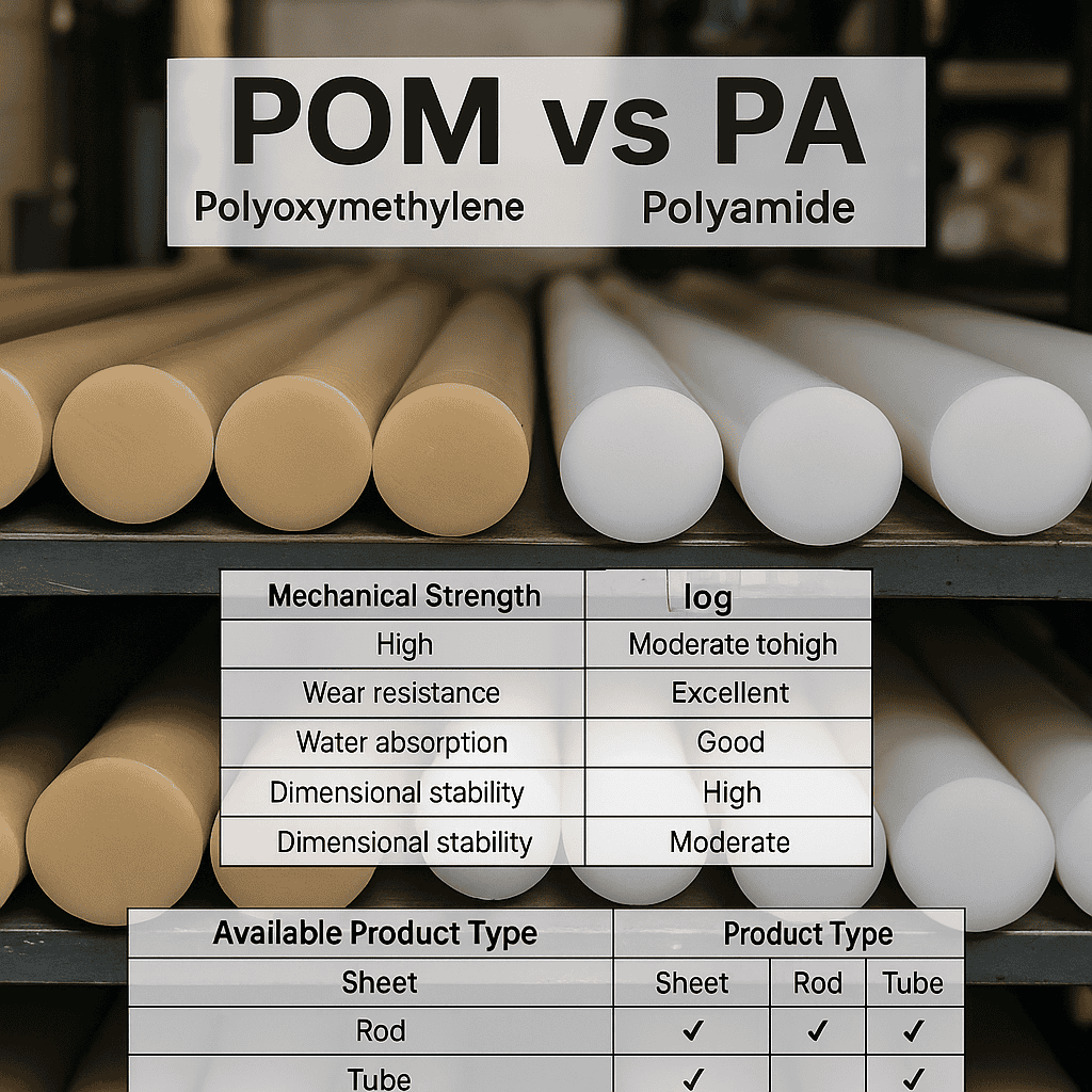 مقایسه پلیمر POM و PA (پلی‌آمید)